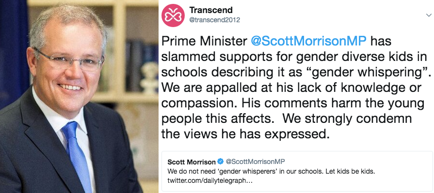 Advocates slam Scott Morrison “gender whisperers” comment as harmful to trans youth