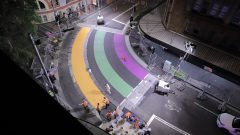 rainbow crossing taylor square in progress