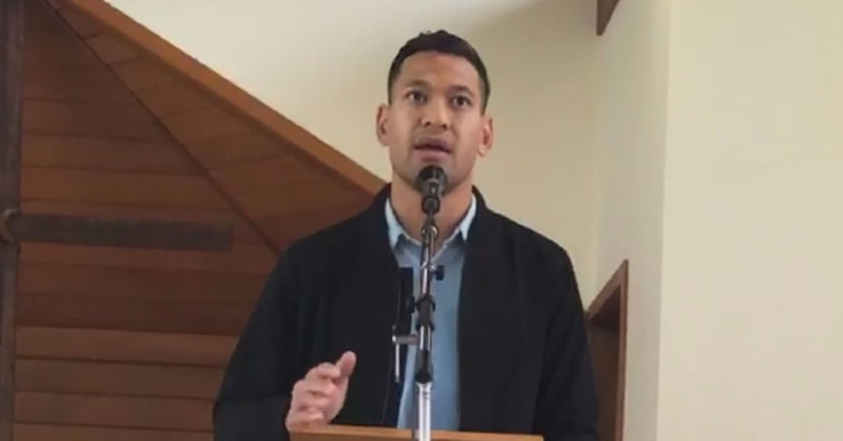 Israel Folau says the devil is to blame for young trans people