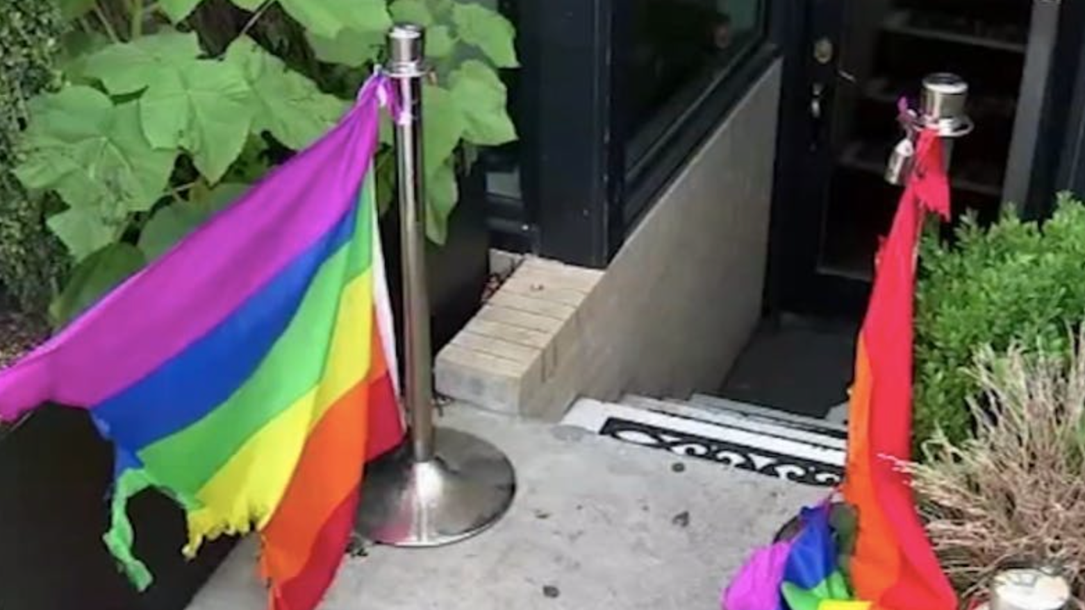 Rainbow flags set on fire outside LGBTI bar in New York City