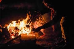 Cooking Over Fire orange winter fire festival 2019