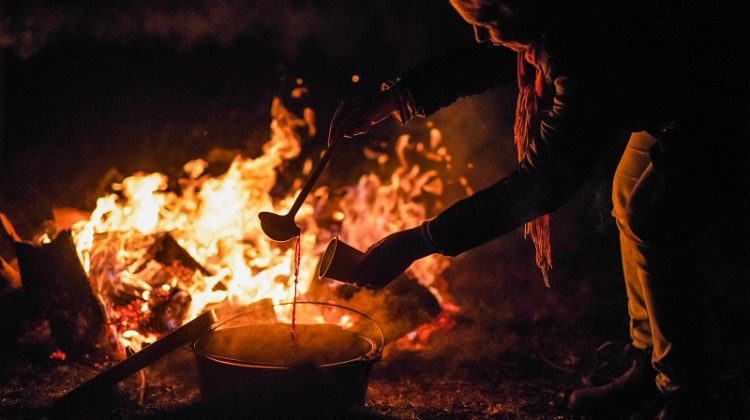 Cooking Over Fire orange winter fire festival 2019