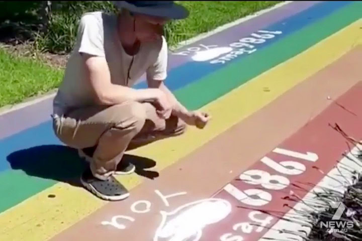 Adelaide’s Pride Walk defaced by ‘Jesus loves you’ graffiti