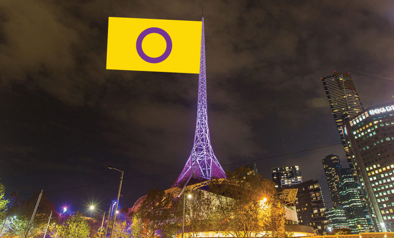 Arts Centre Melbourne spire lights up for Intersex Awareness Day