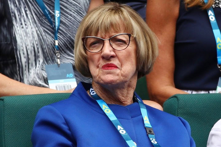 Tennis Australia serves backhand to Margaret Court