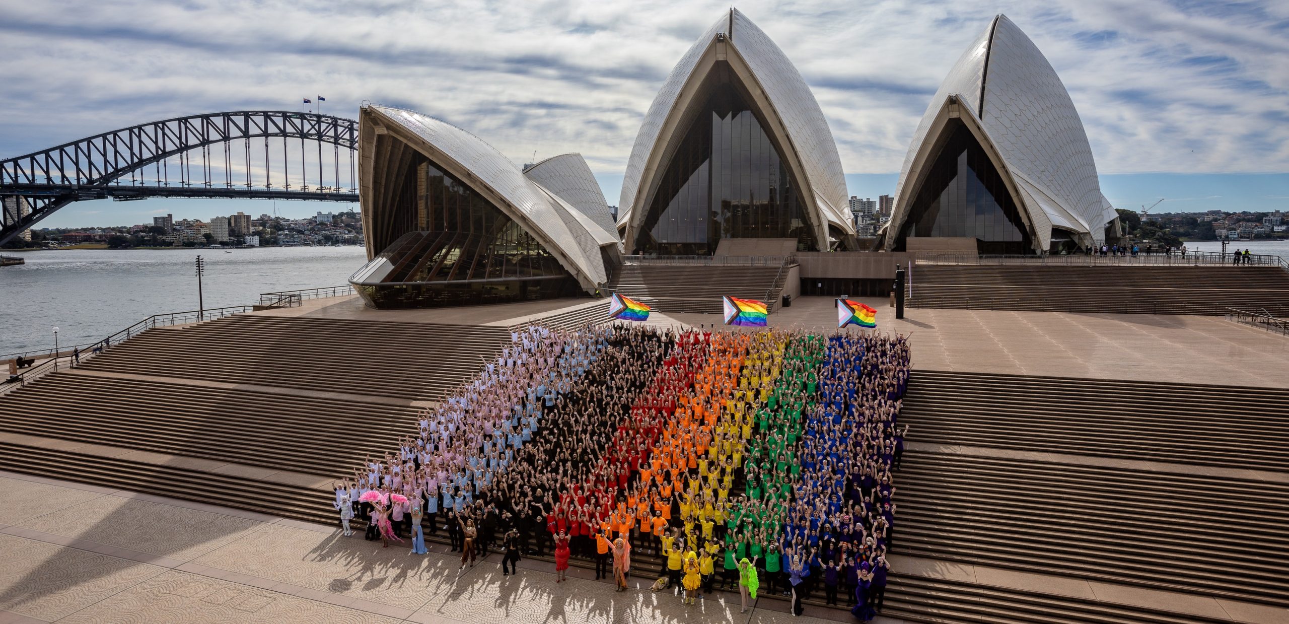1000 Sydneysiders Create Giant Progress Pride Flag For Mardi Gras Anniversary