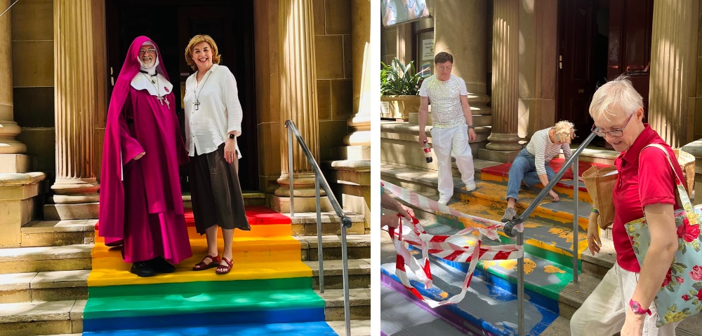 Homophobic Bigots Target Rainbow Stairs At Sydney Church