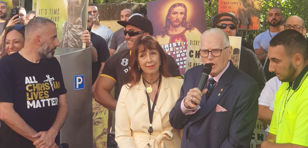 Religious Campaigner Fred Nile Collapses Outside During The Project Protest