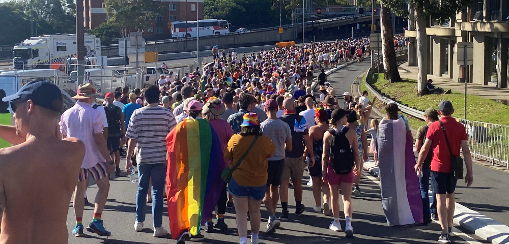 Sydney Harbour Bridge Bathed In Colours During Pride March