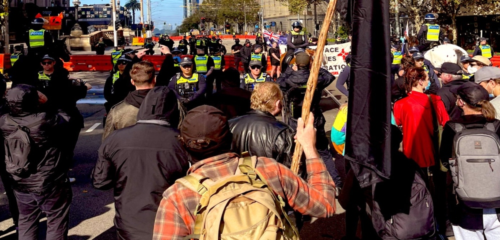 Nazi Protestors Rally At Melbourne Parliament