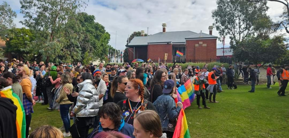 Counter-Protesters Drown Out Protesters At A Drag Queen Storytime In Perth