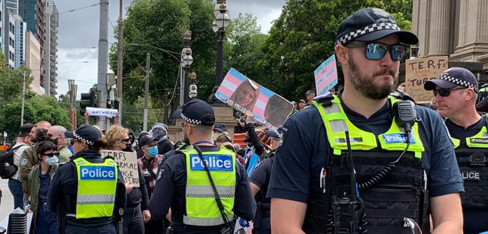 Protestors And Police Clash At Anti-Trans Rally In Melbourne