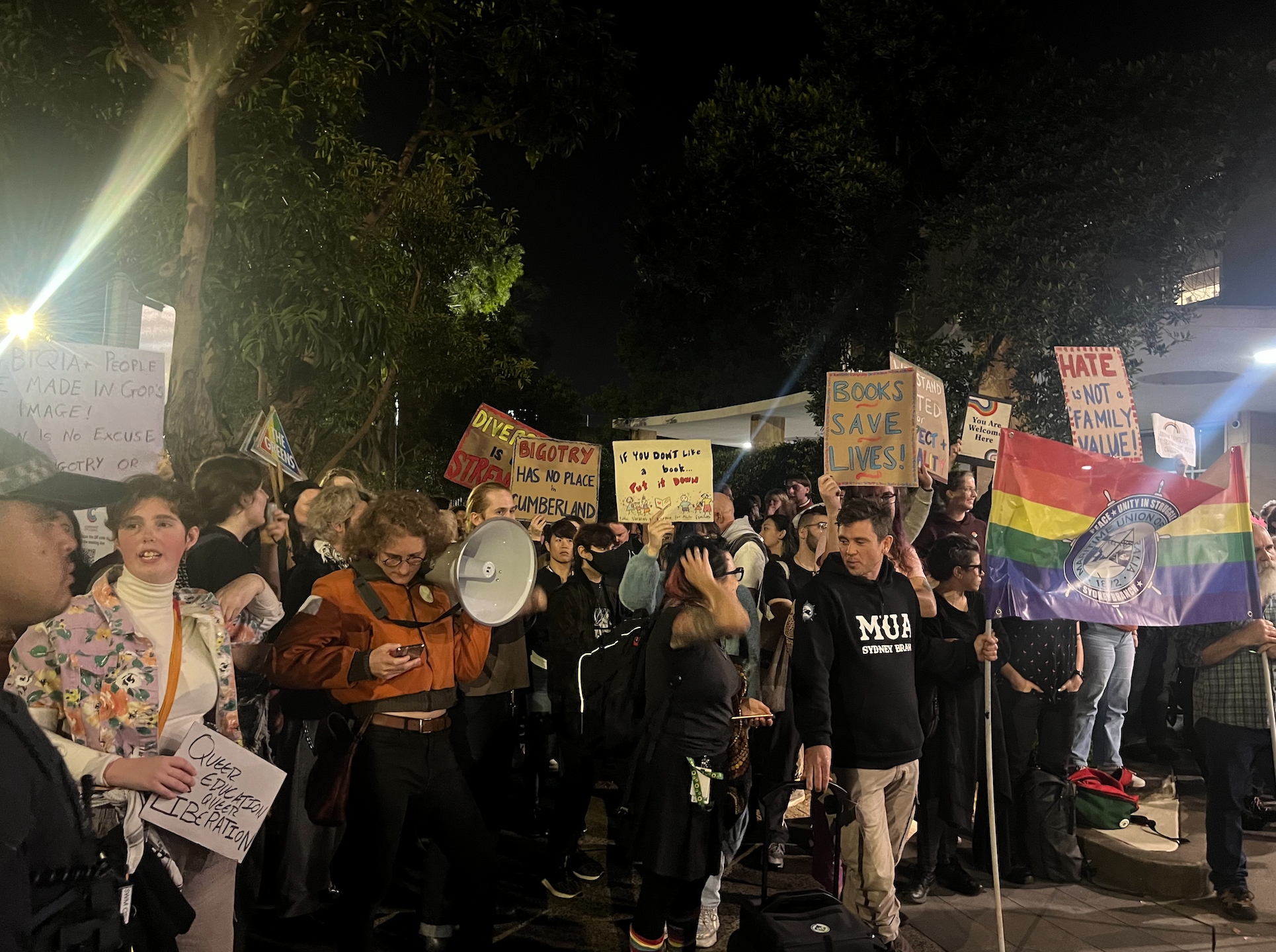 Protestors clash as Cumberland Council debates controversial book ban