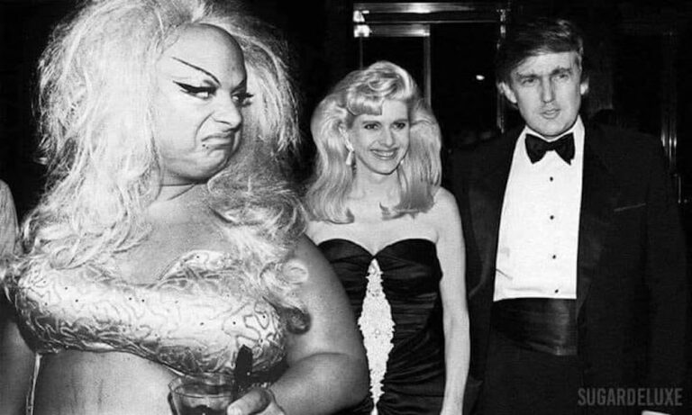 Divine scowling at Trump, by sugar-deluxe