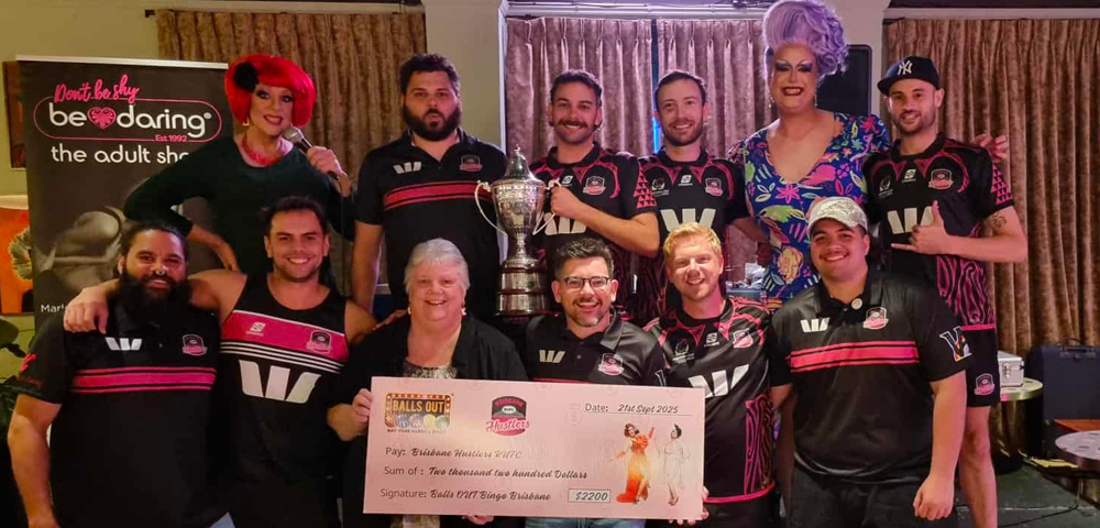 Brisbane Hustlers Receive A Huge Donation From Balls Out Bingo