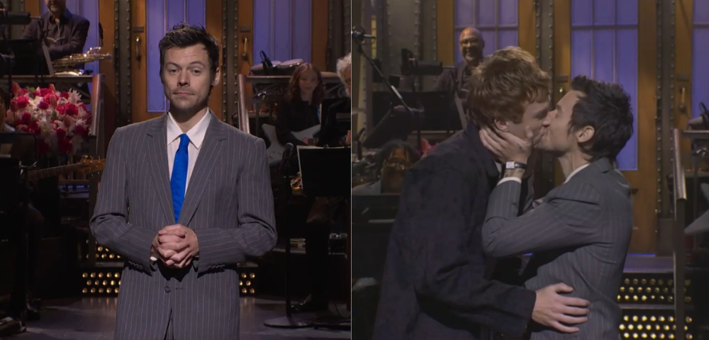 Harry Styles Has Addressed The Queerbaiting Allegations By Smooching An SNL Cast Member